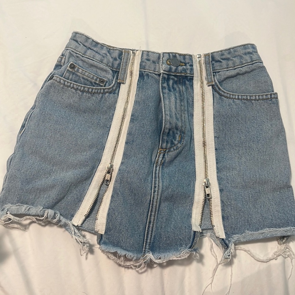 LF Jean Zipper Skirt